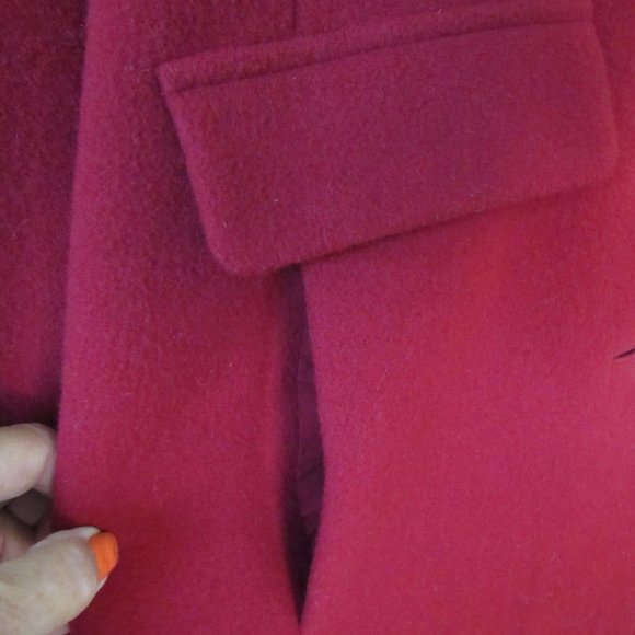CALVIN KLEIN RED WOOL BLEND COAT SIZE 6 - Picture 4 of 8